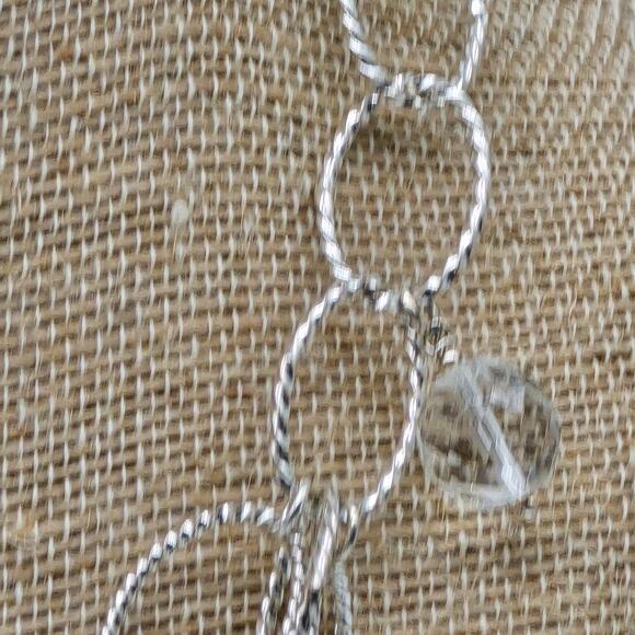 Beachcore Abalone Shell Clear Faceted Beads Charms Silver Tone Chain Necklace - Picture 16 of 16